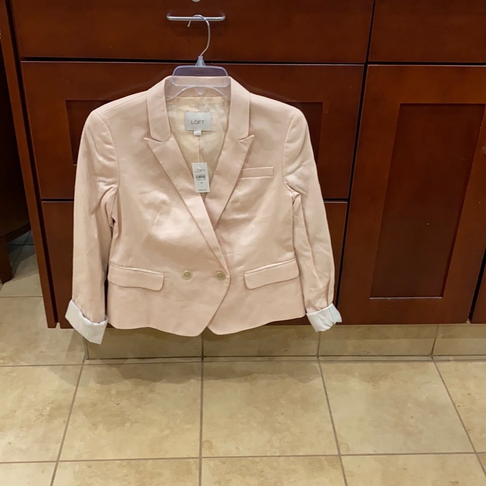 Light pink two button cotton blazer